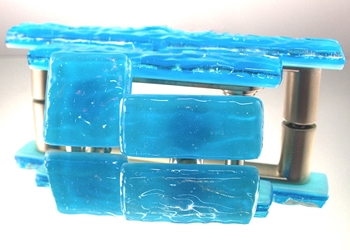 Blue Topaz Handmade Glass Knob and Pull Cabinet Hardware 