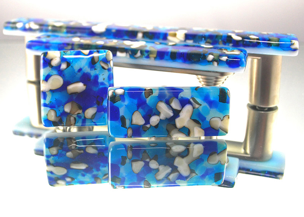 Handmade Glass Cabinet Hardware, Blue Cabinet Pulls And Knobs