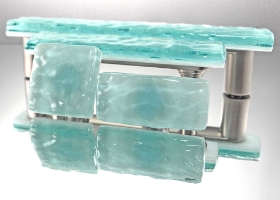 Aqua Mist Handmade Glass Knob and Pull Cabinet Hardware 