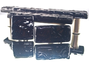 Black Handmade Glass Knob and Pull Cabinet Hardware