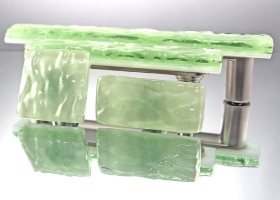 Green Mist Handmade Glass Knob and Pull Cabinet Hardware 