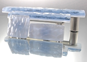 Indigo Mist Handmade Glass Knob and Pull Cabinet Hardware 