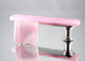 Pink Handmade Glass Cabinet Hardware glass knobs, glass pulls, cabinet hardware, glass drawer pulls, pink, carnation, home, decor, design