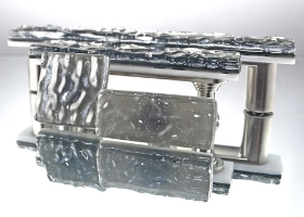 Silver Handmade Glass Knob and Pull Cabinet Hardware glass knobs, glass pulls, cabinet hardware